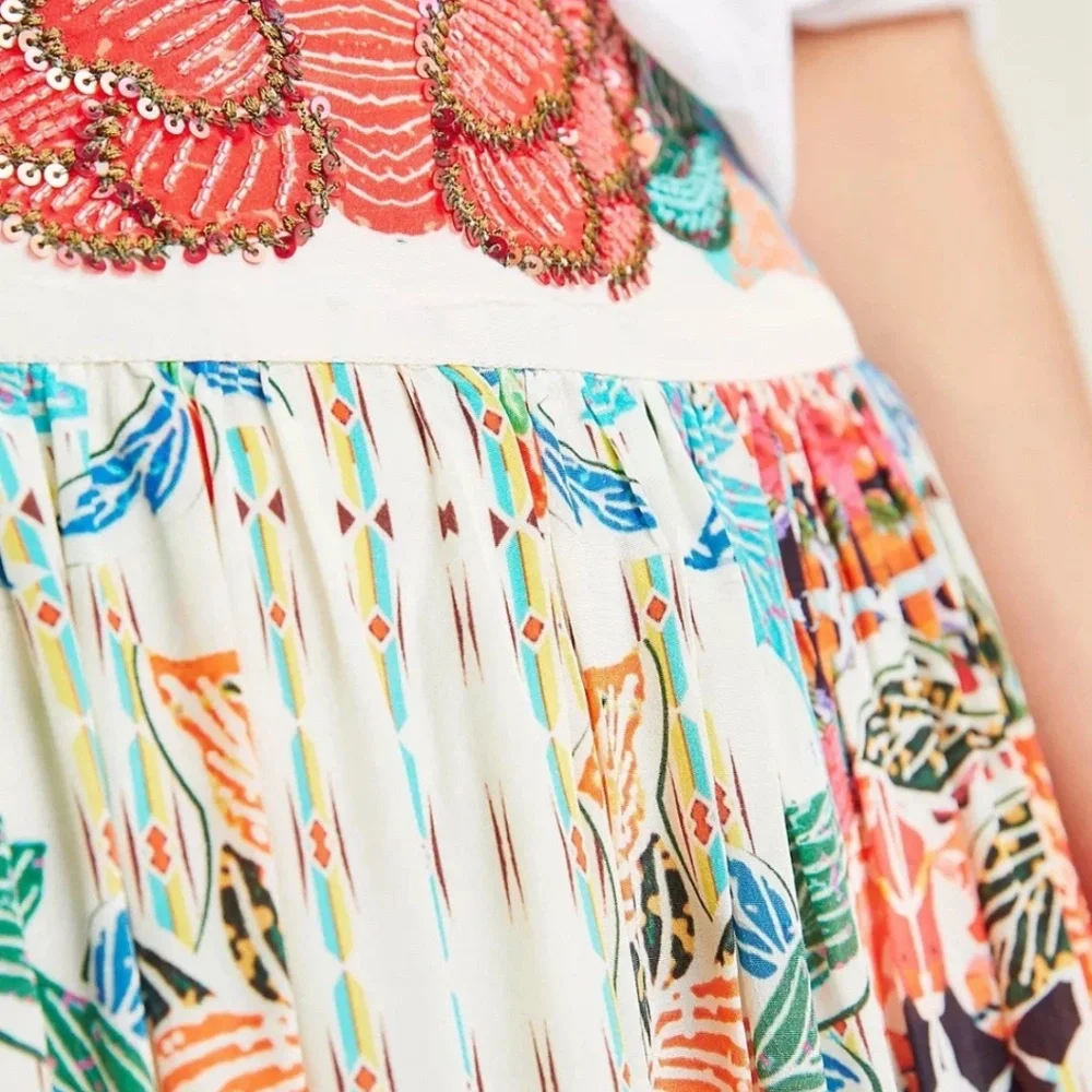 Anthropologie Bhanuni By Jyoti Olivia floral maxi skirt Sz 14